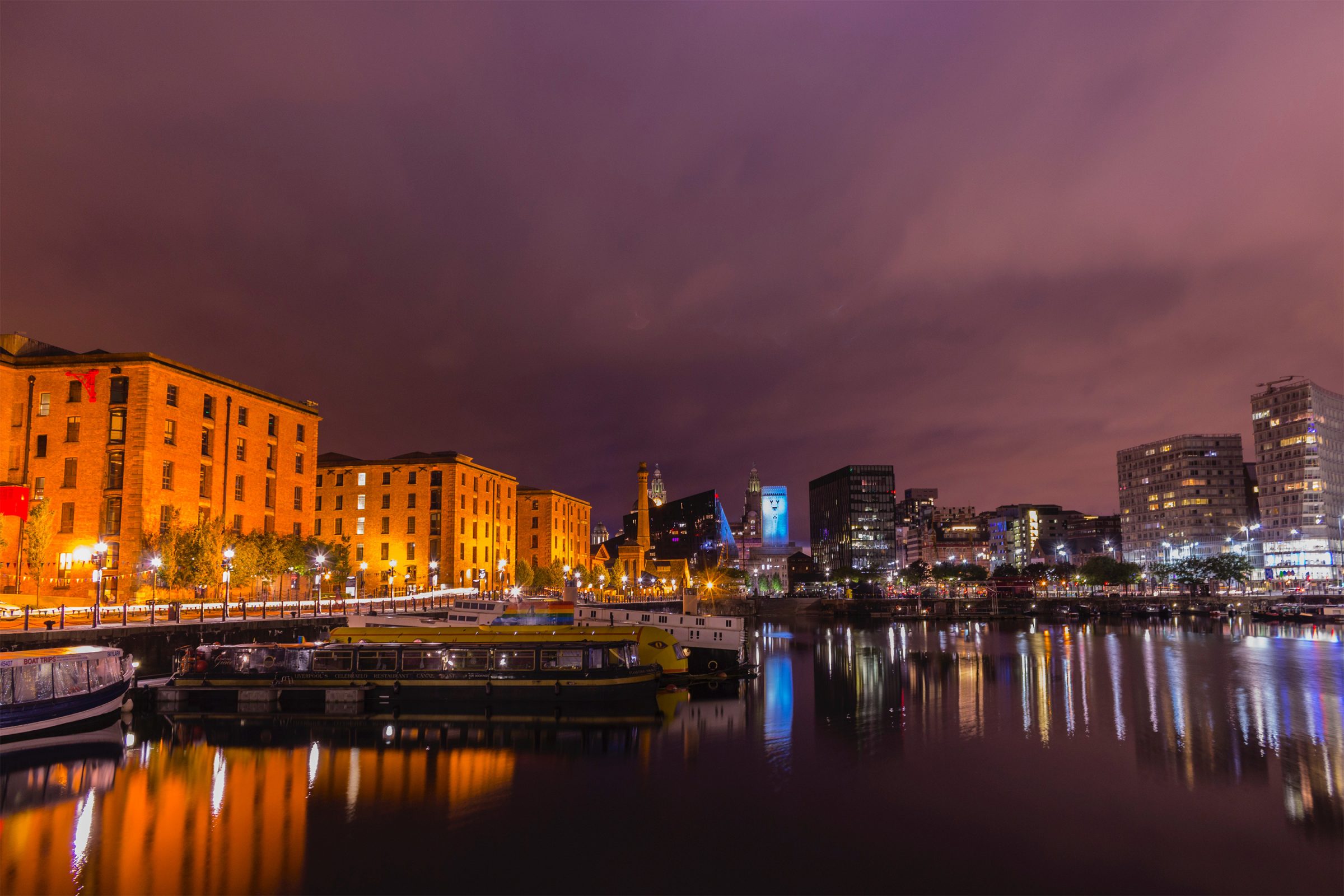Liverpool dock in the evening time